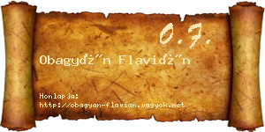Obagyán Flavián névjegykártya
